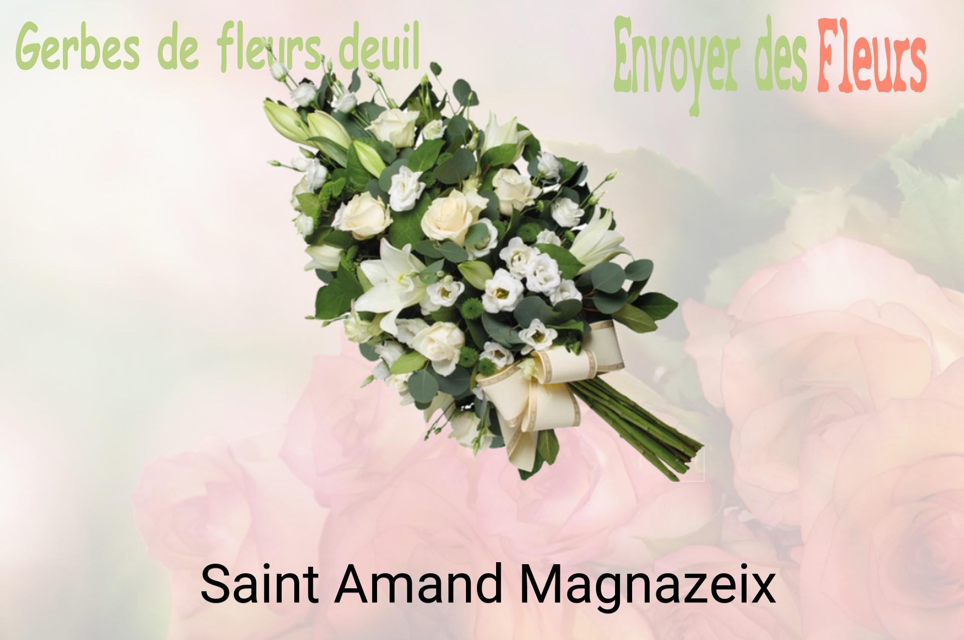 Gerbe de fleurs de deuil livrée à Saint-Amand-Magnazeix